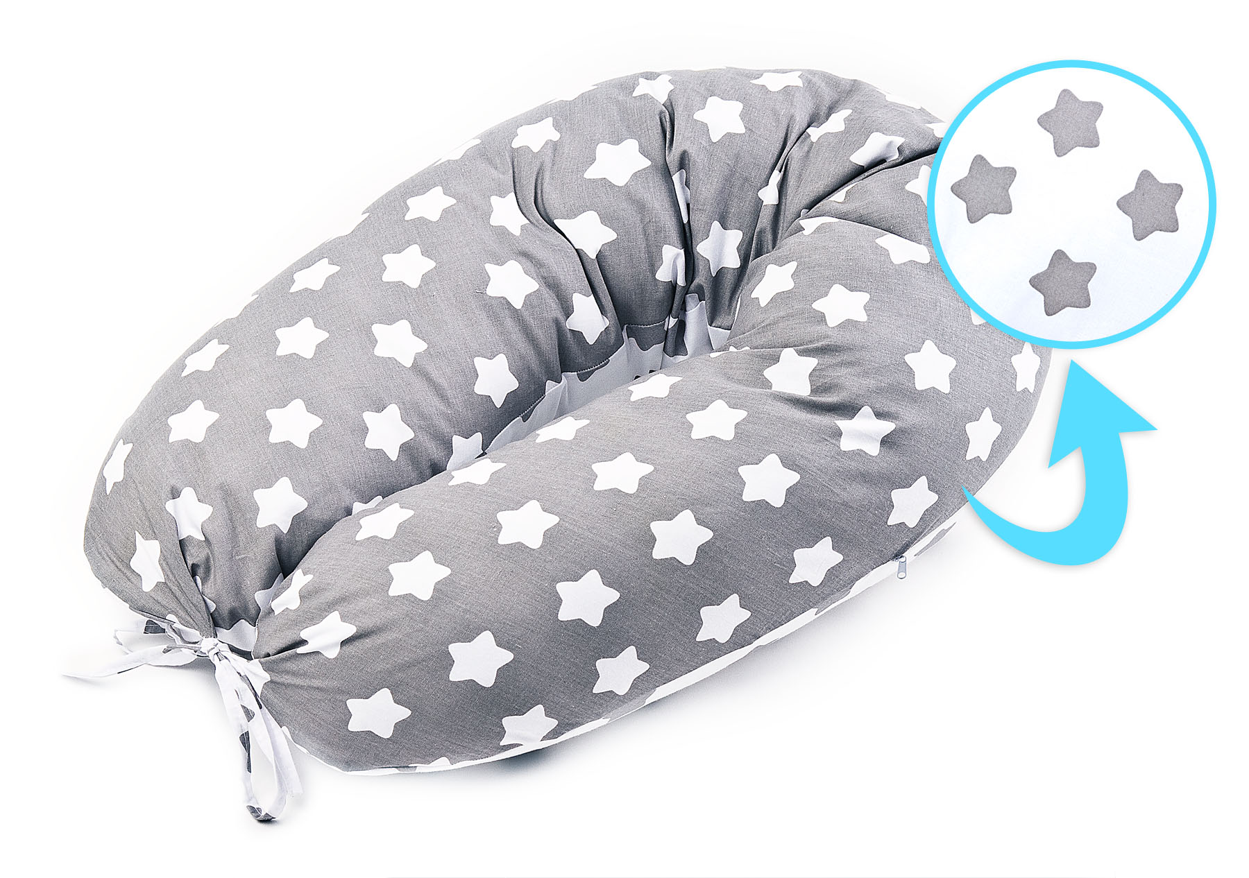 XL Pregnancy Pillow stars grey