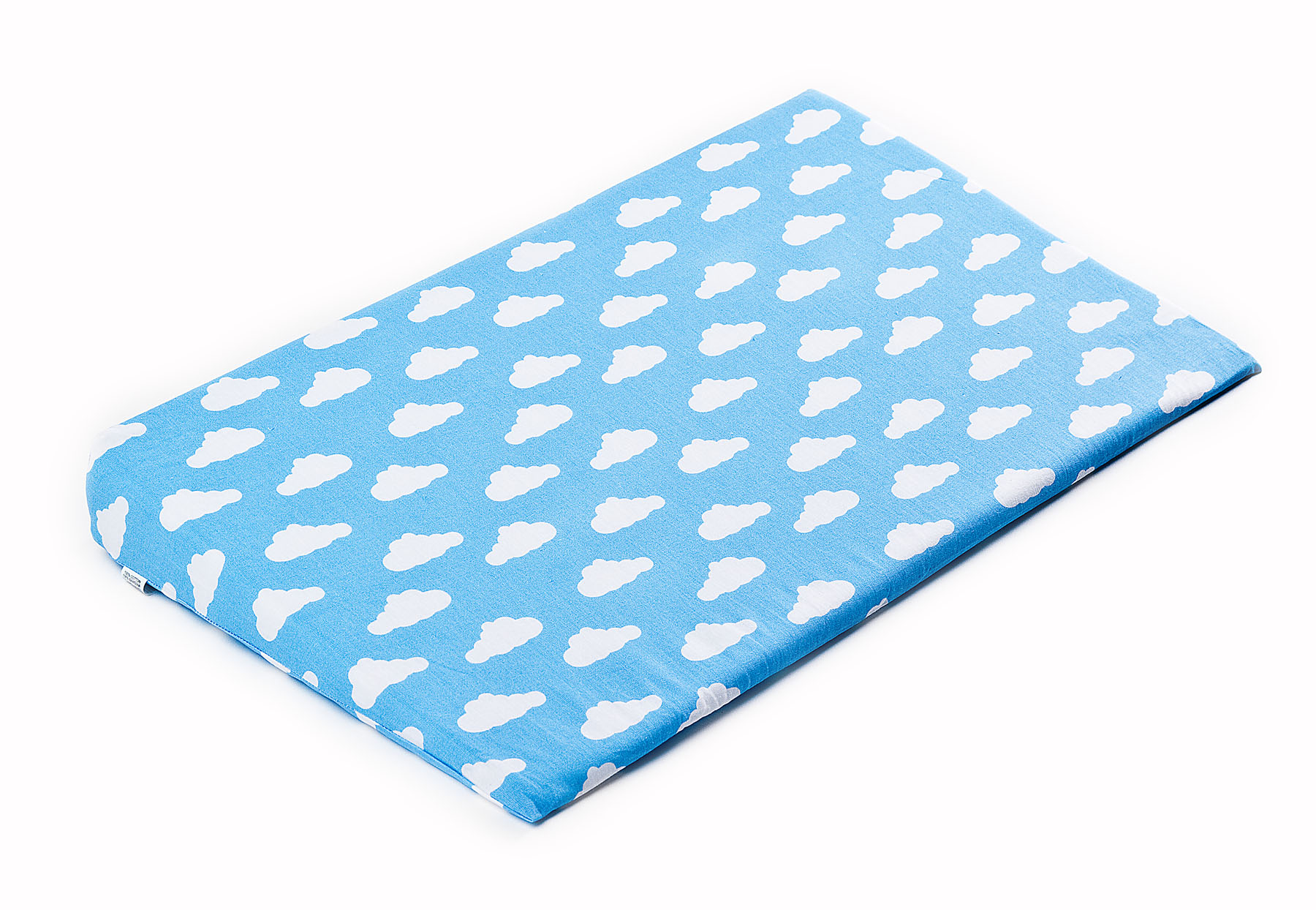 Pokrowiec na poduszkę-klin do łóżeczka – chmurki niebieski