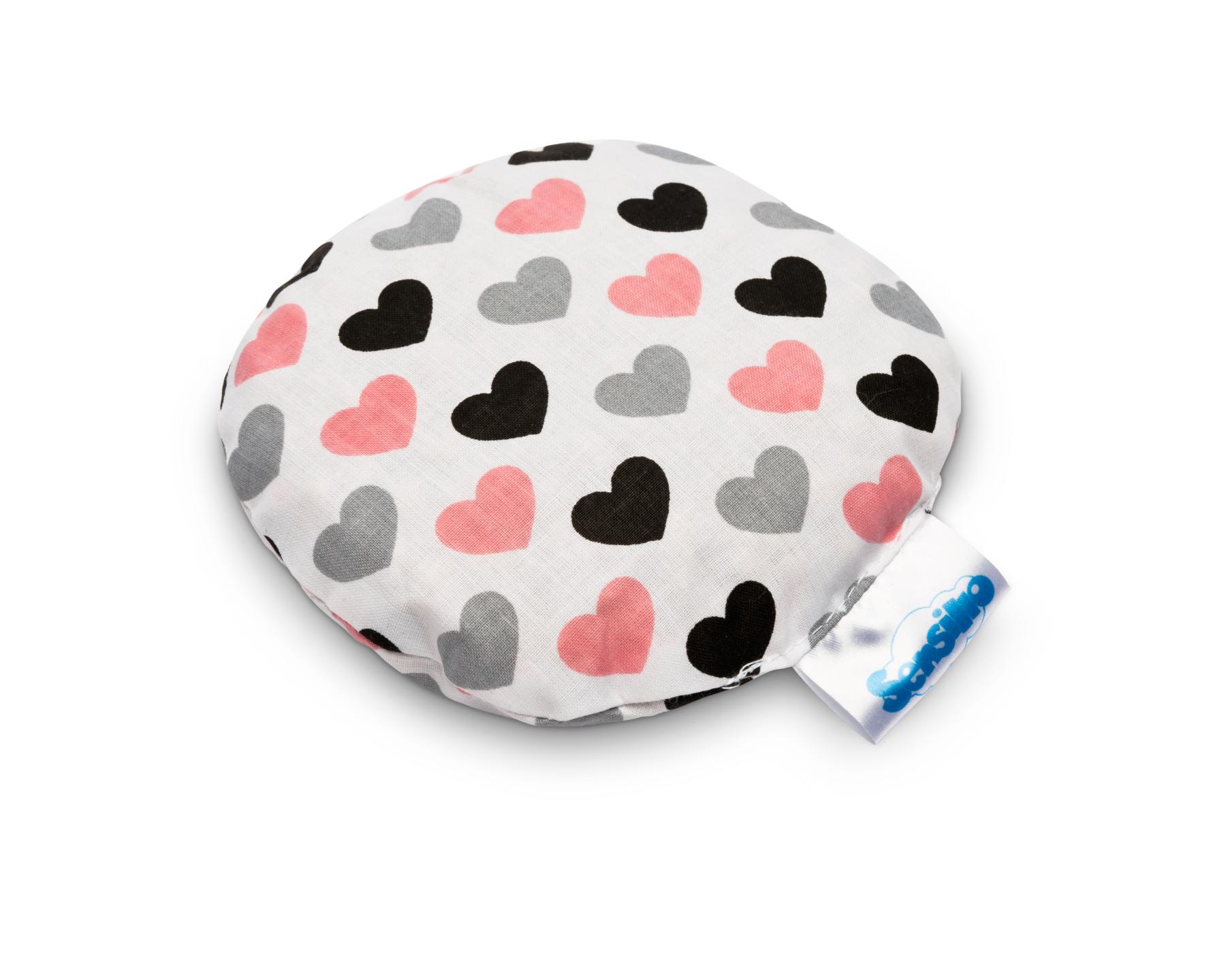 Hot-water Bottle With Cherry Stones – hearts gray-pink