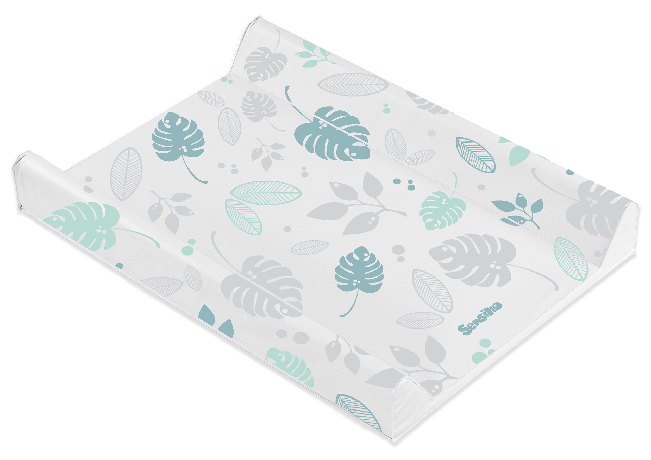 Floral Changing Pad – platinium and mint