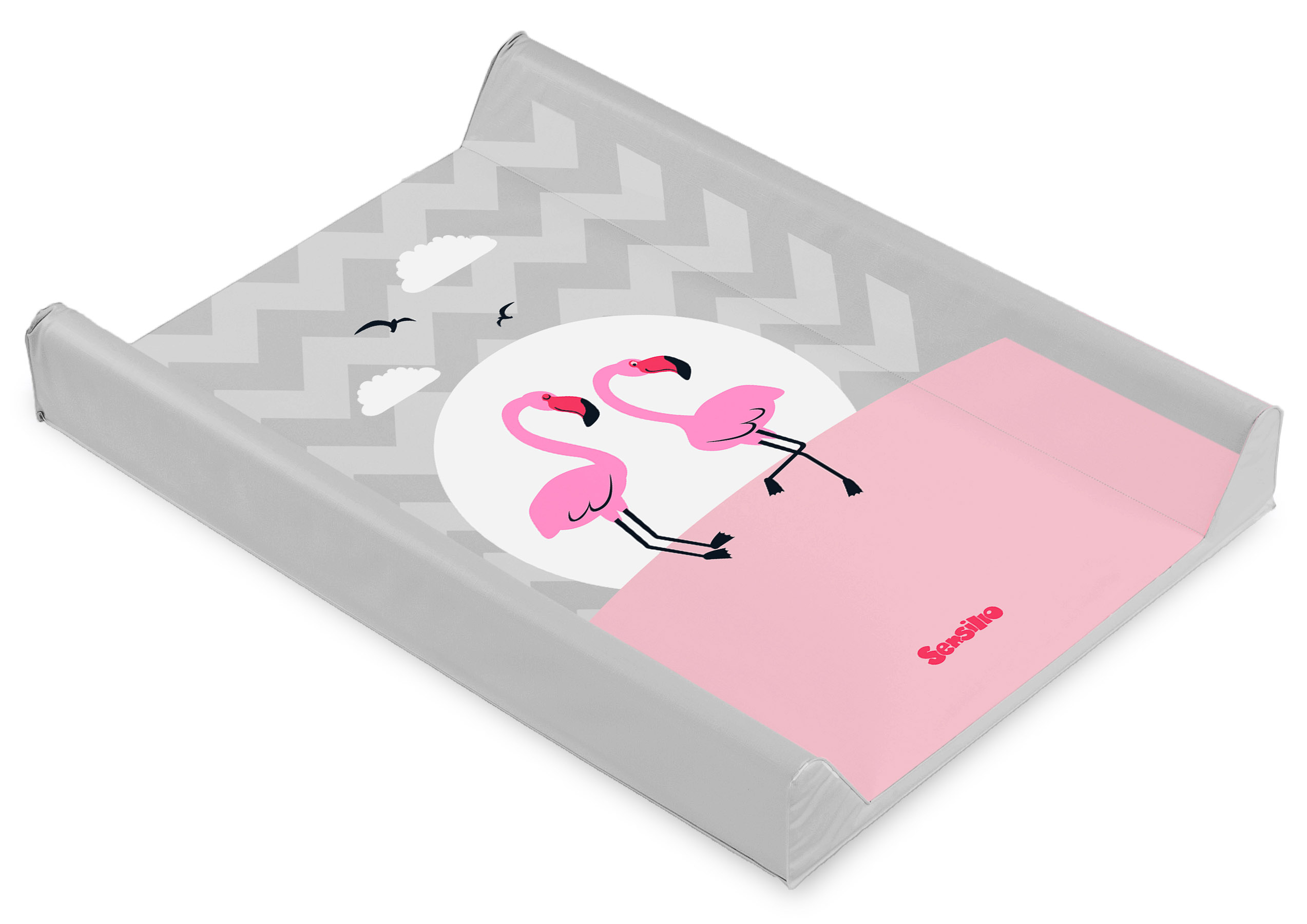 Lovely Friends Changing Pad – flamingos grey
