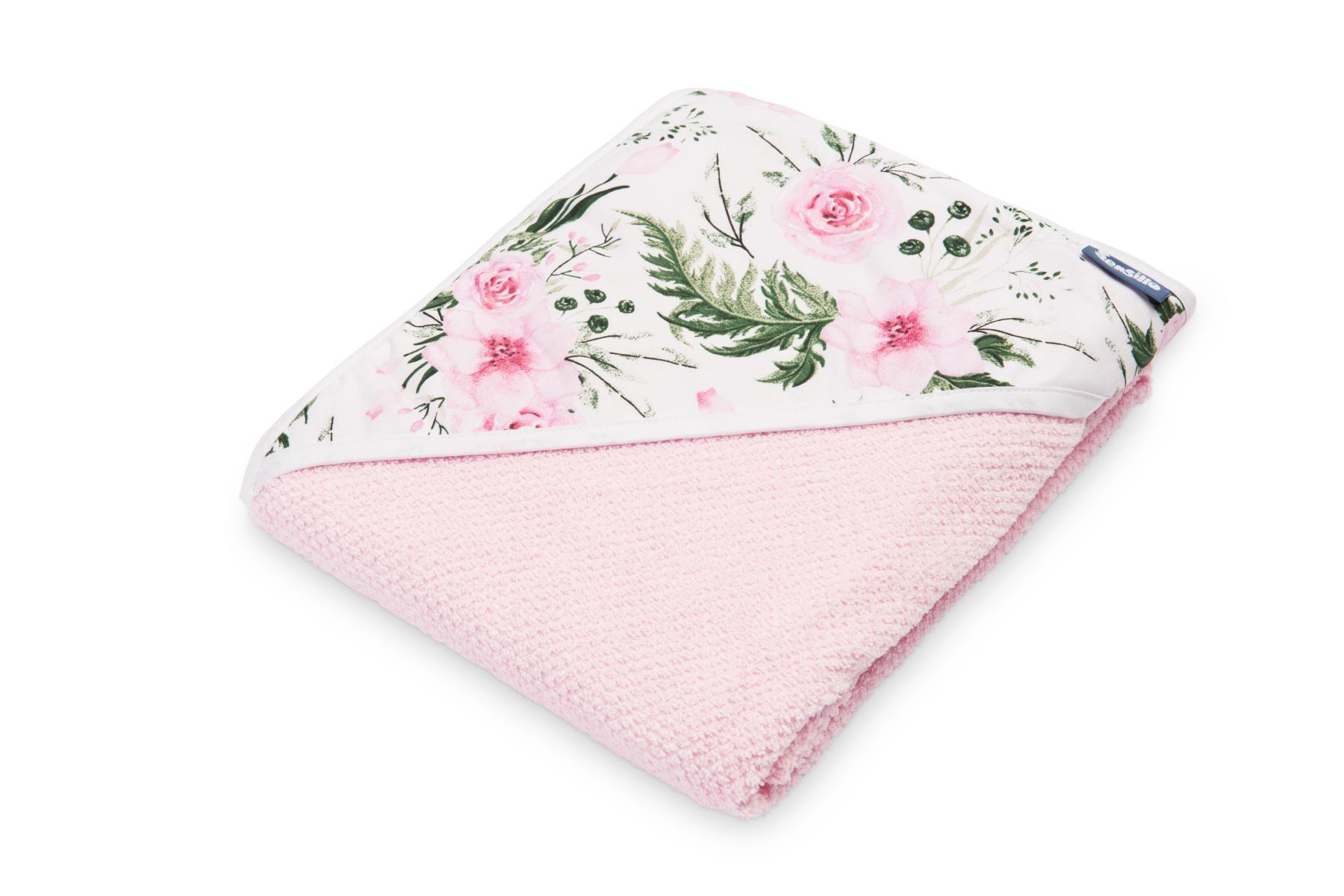 Crepe hooded bath towel – pink