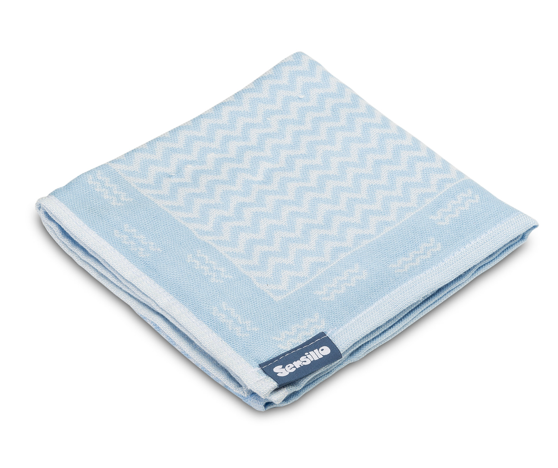 Bamboo and cotton diaper – blue zigzag