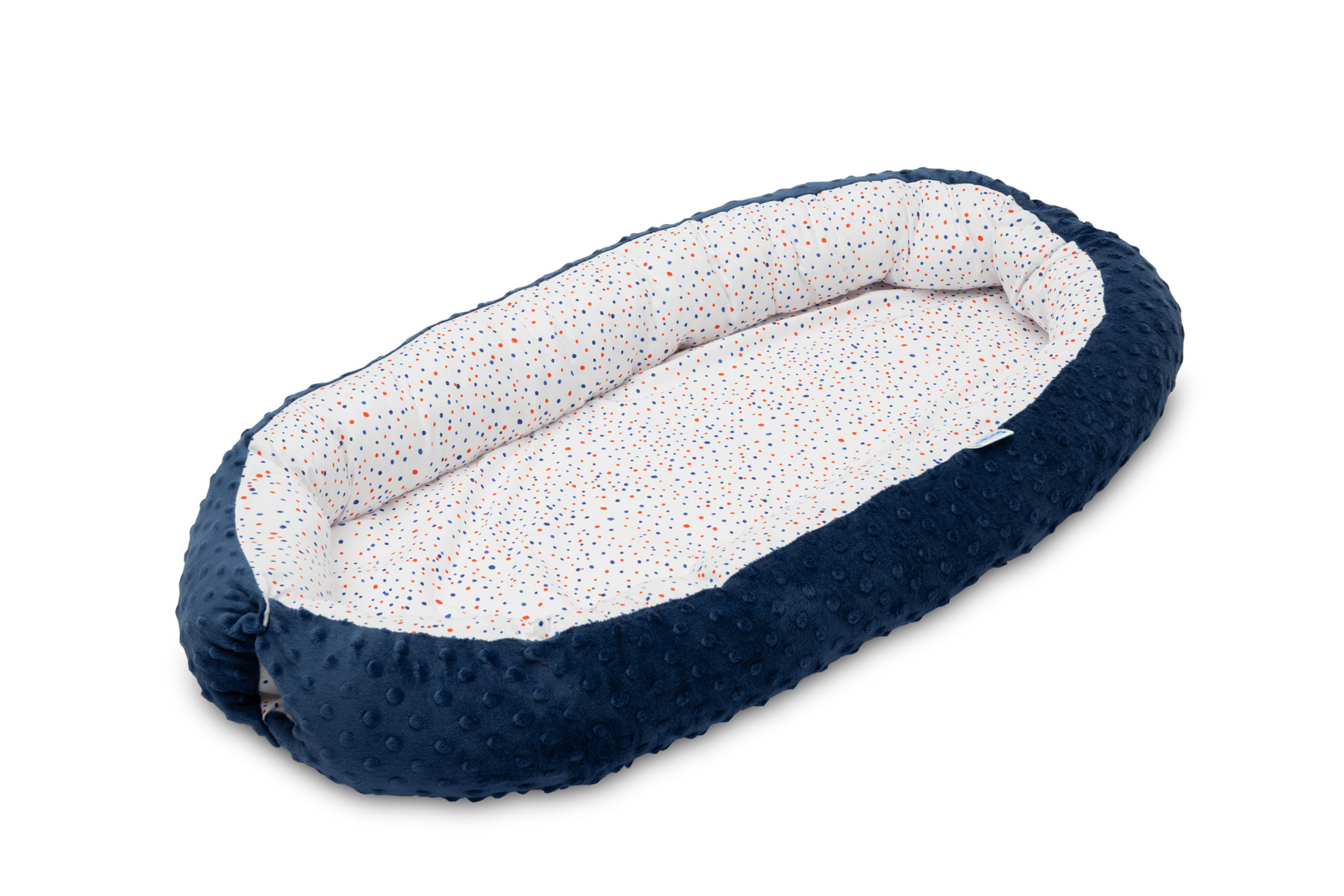 Baby nest Minky –  dots navy blue