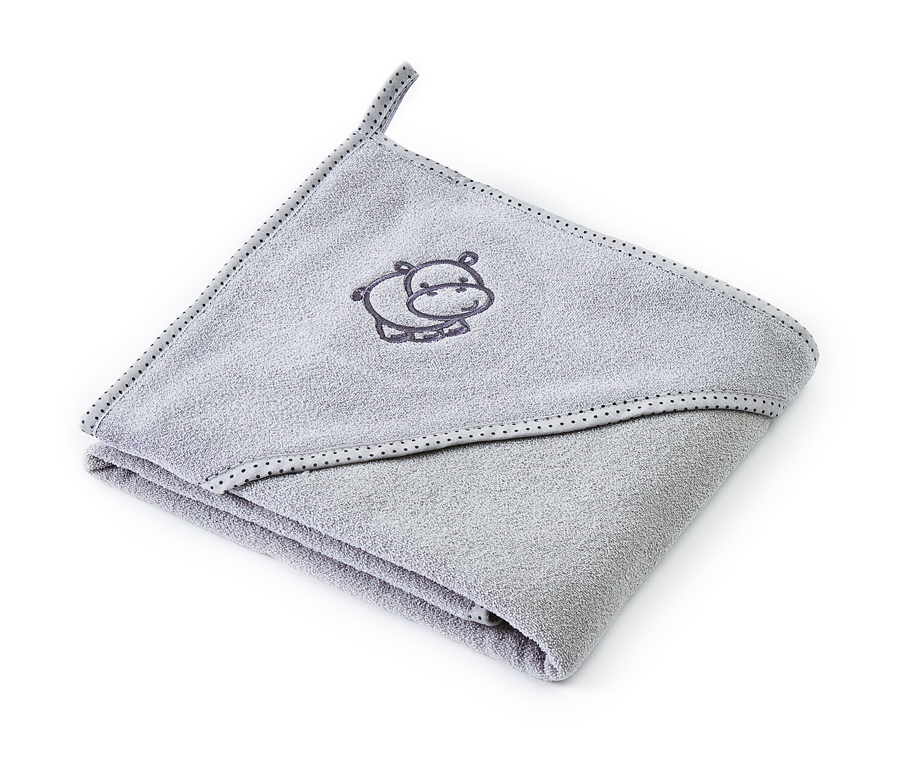 Hippo soft bath towel – grey