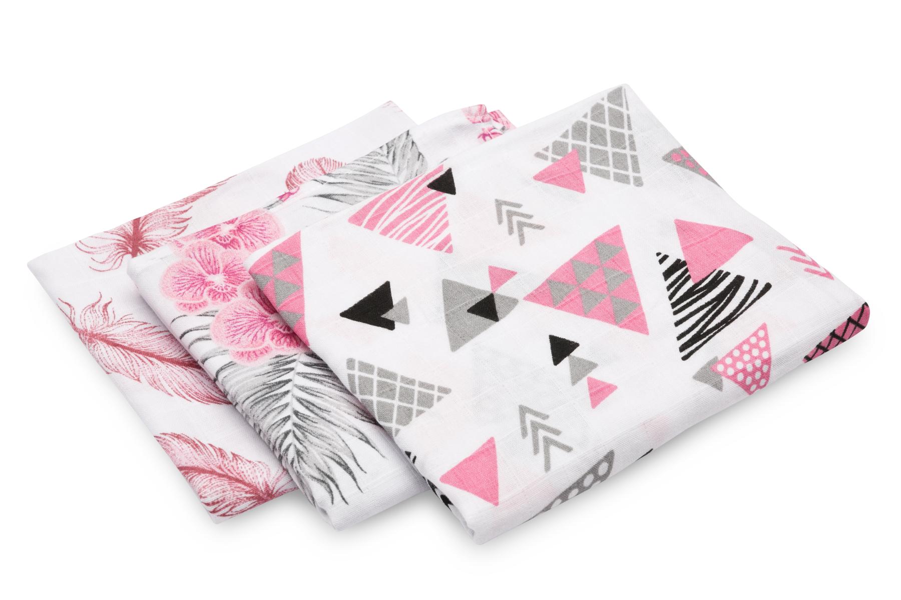 Muslin diaper 3-pack – pink