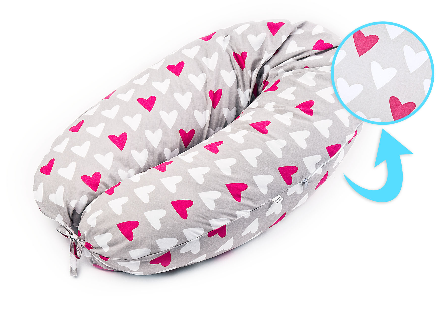 XL Pregnancy Pillow hearts pink