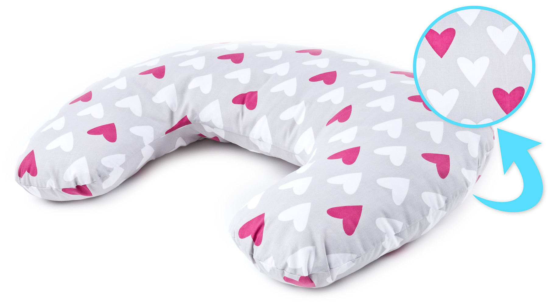 Pillow for Feeding – hearts pink