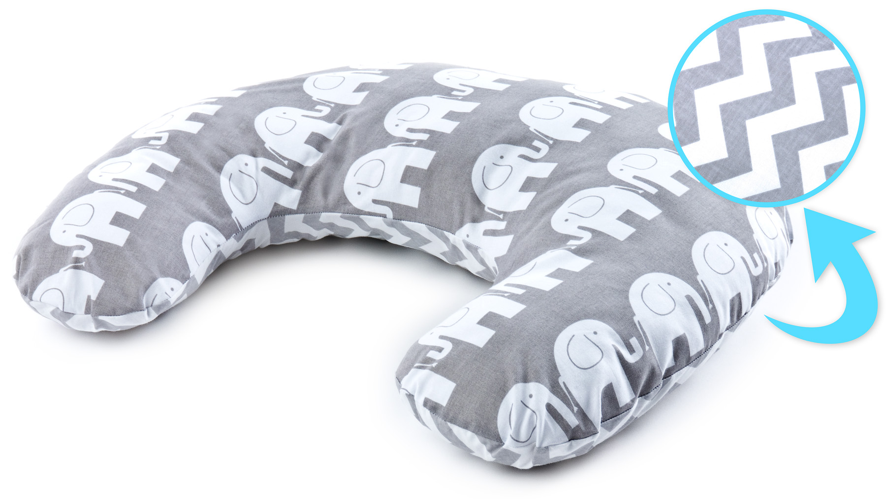 Pillow for Feeding – elephants grey