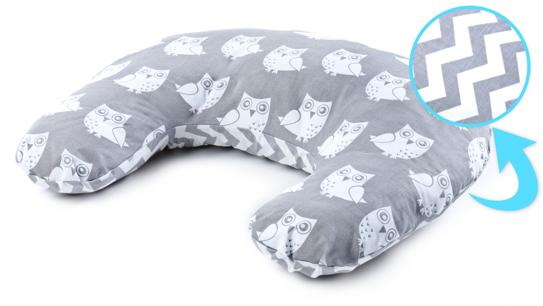 Pillow for Feeding – owls grey