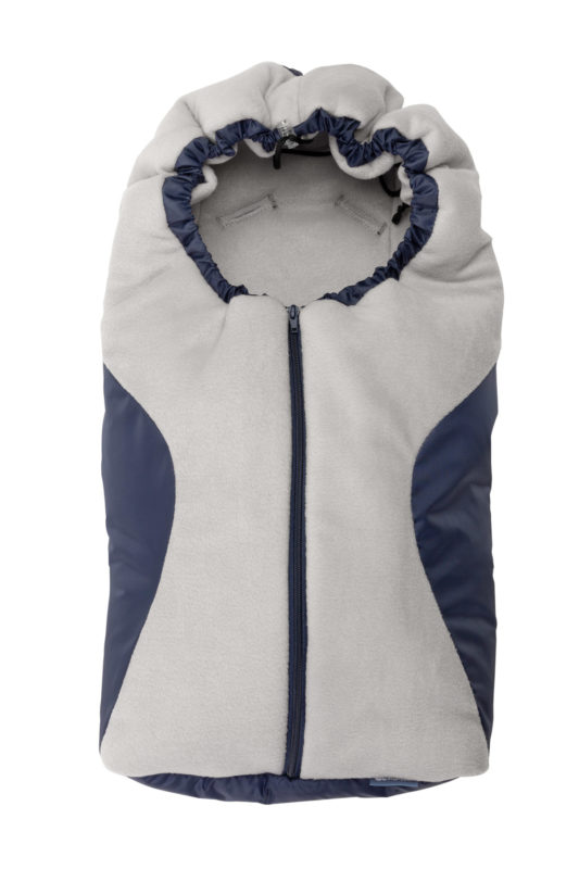Carrier seat sleeping bag – navy blue/grey polar