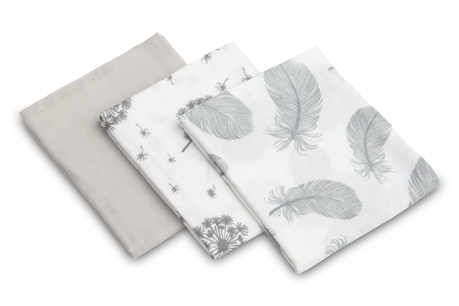 Muslin diaper 3-pack – grey