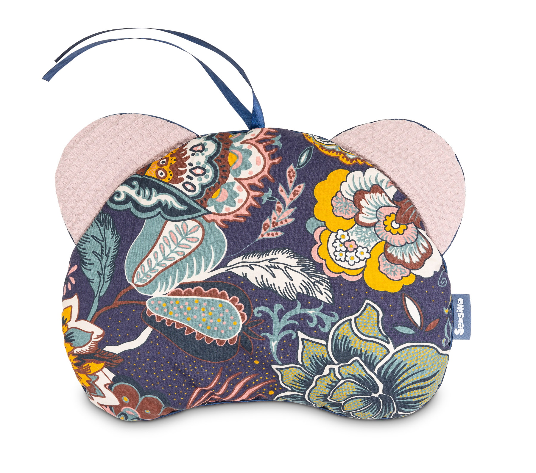 Pushchair pillow Bear – Waffle boho dusty rose