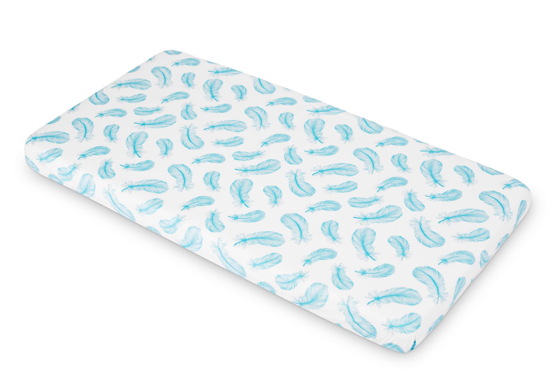 Printed Sheet – feathers blue