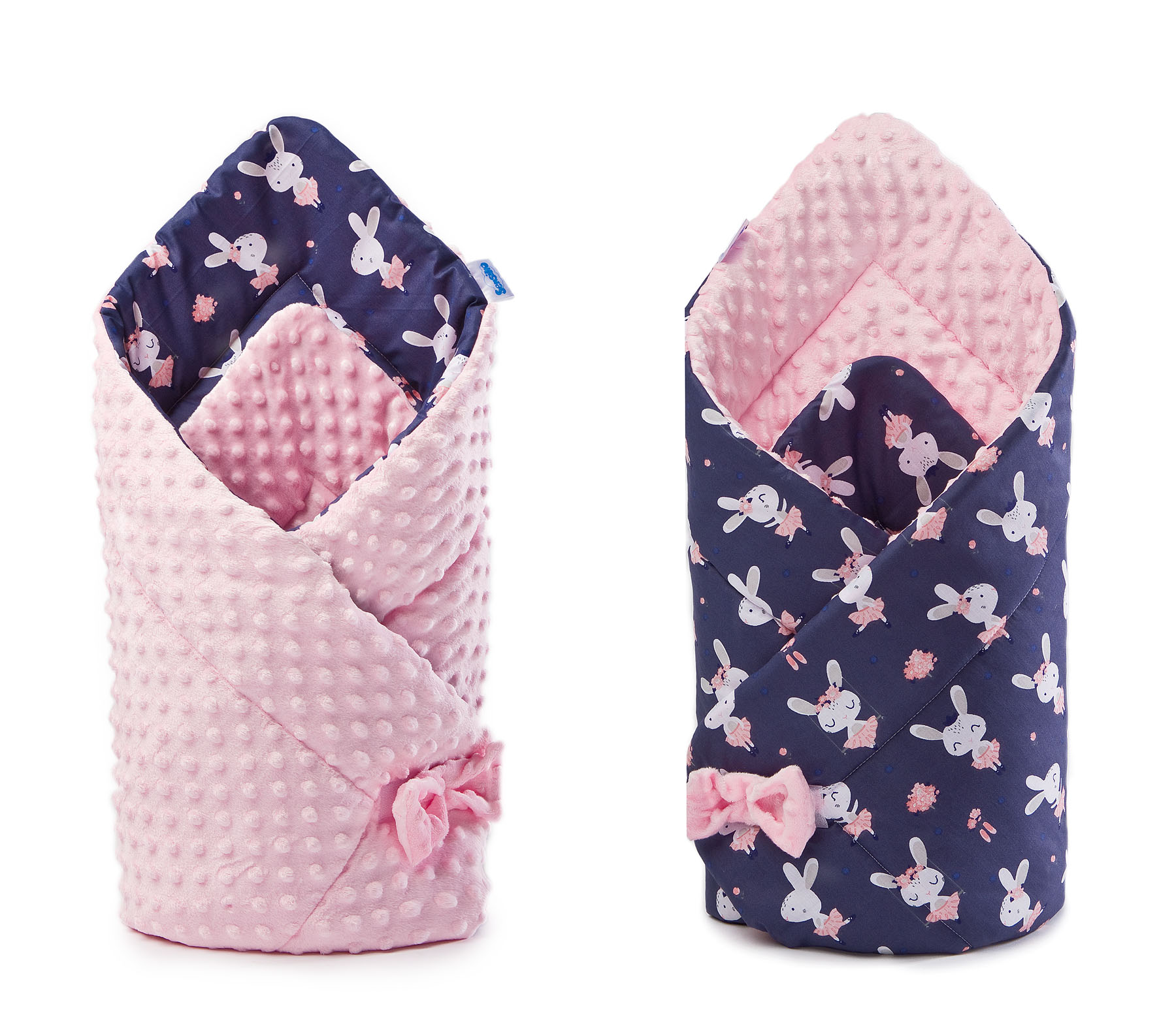 Minky Baby Nest Cone Wrap – bunnies pink