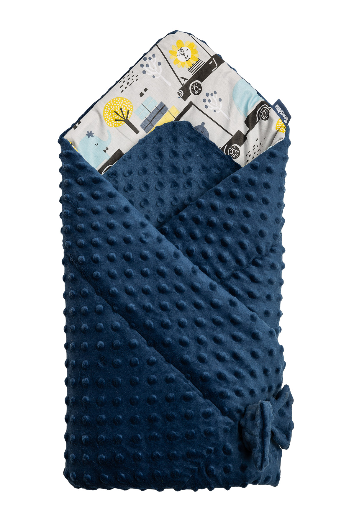 Minky Baby Nest Cone Wrap – zoo navy blue