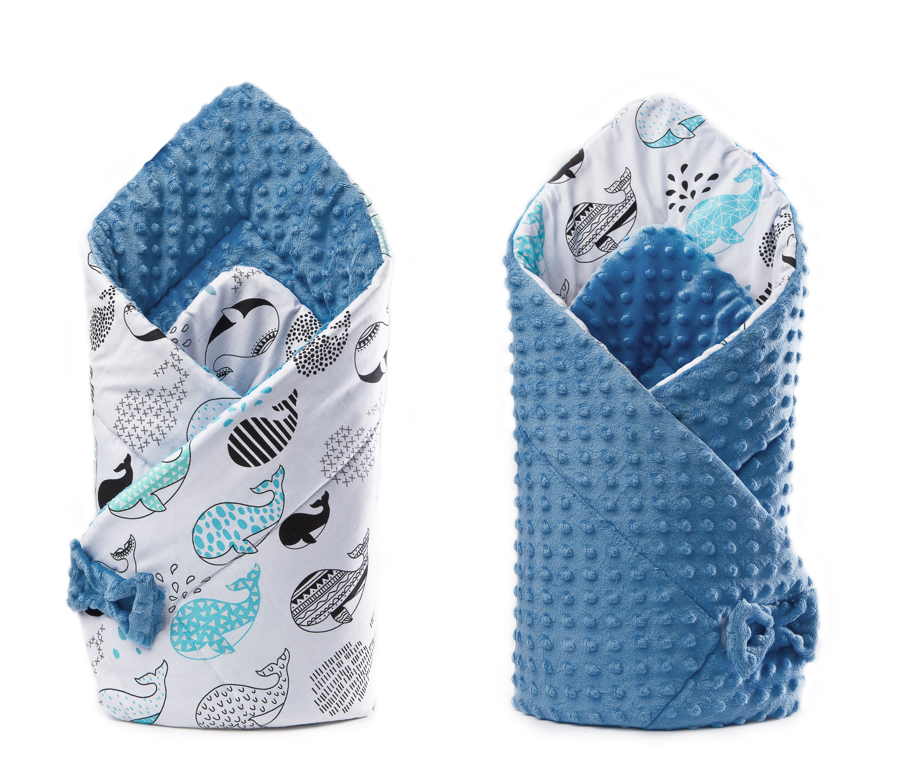 Minky Baby Nest Cone Wrap – whale turqoise