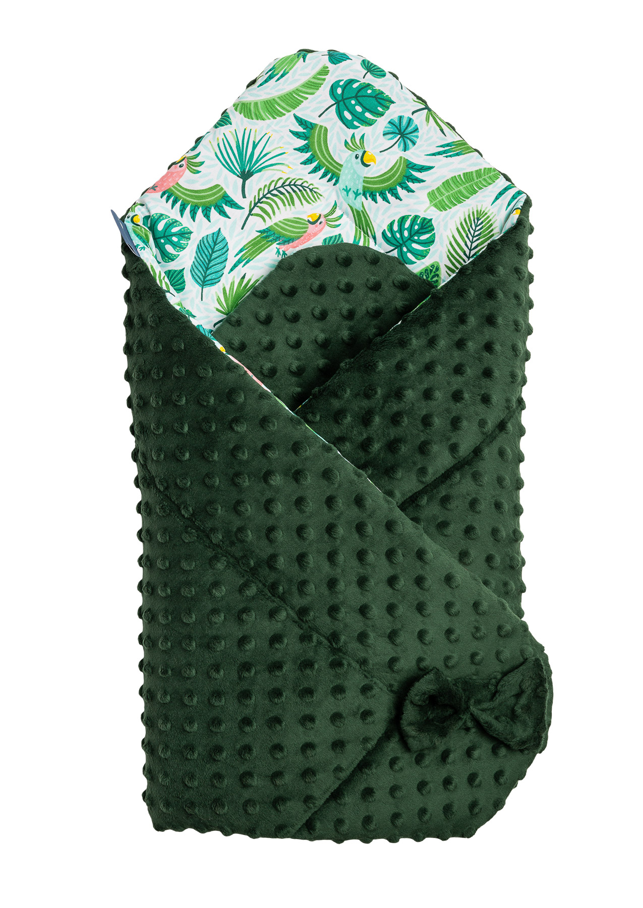 Minky Baby Nest Cone Wrap – parrots green