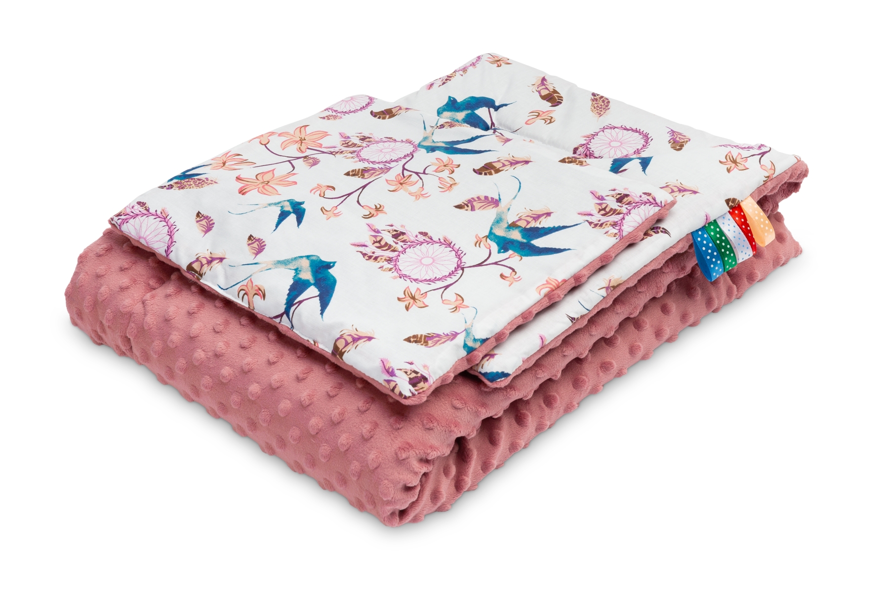 Minky Sets – birds/retro pink