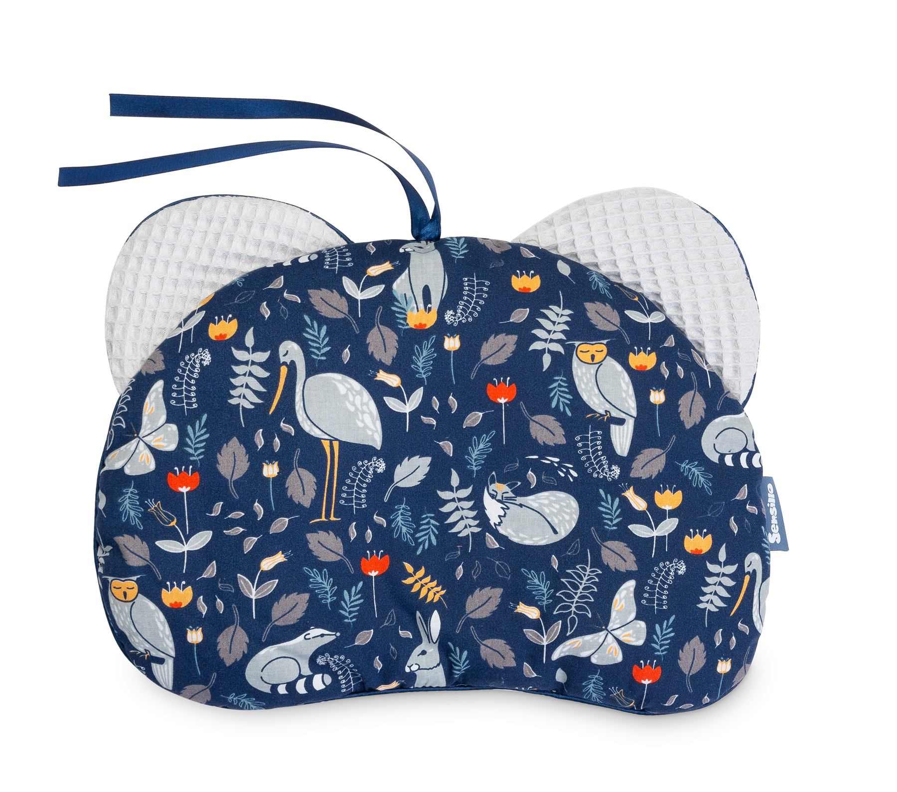 Pushchair pillow Bear – Waffle animals world grey