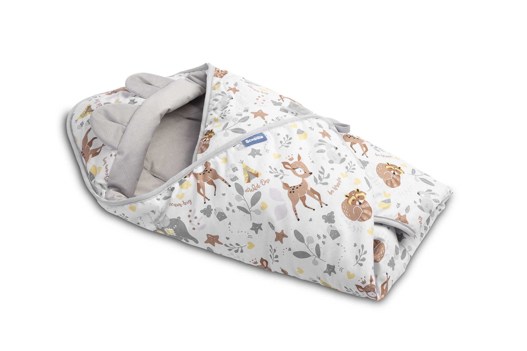 Velvet carry-cot swaddle blanket – forest adventure