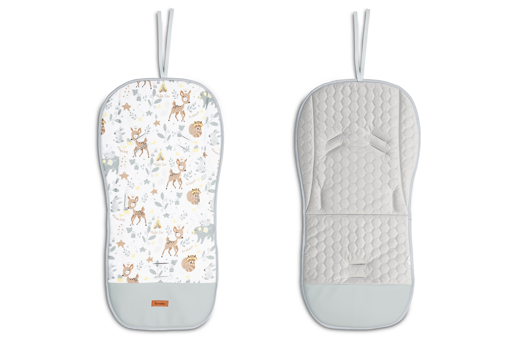 Velvet pushchair liner – white forest adventure