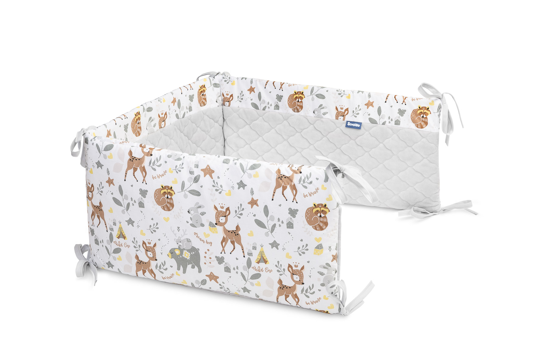 Plush diamonds crib bumper – forest adventure