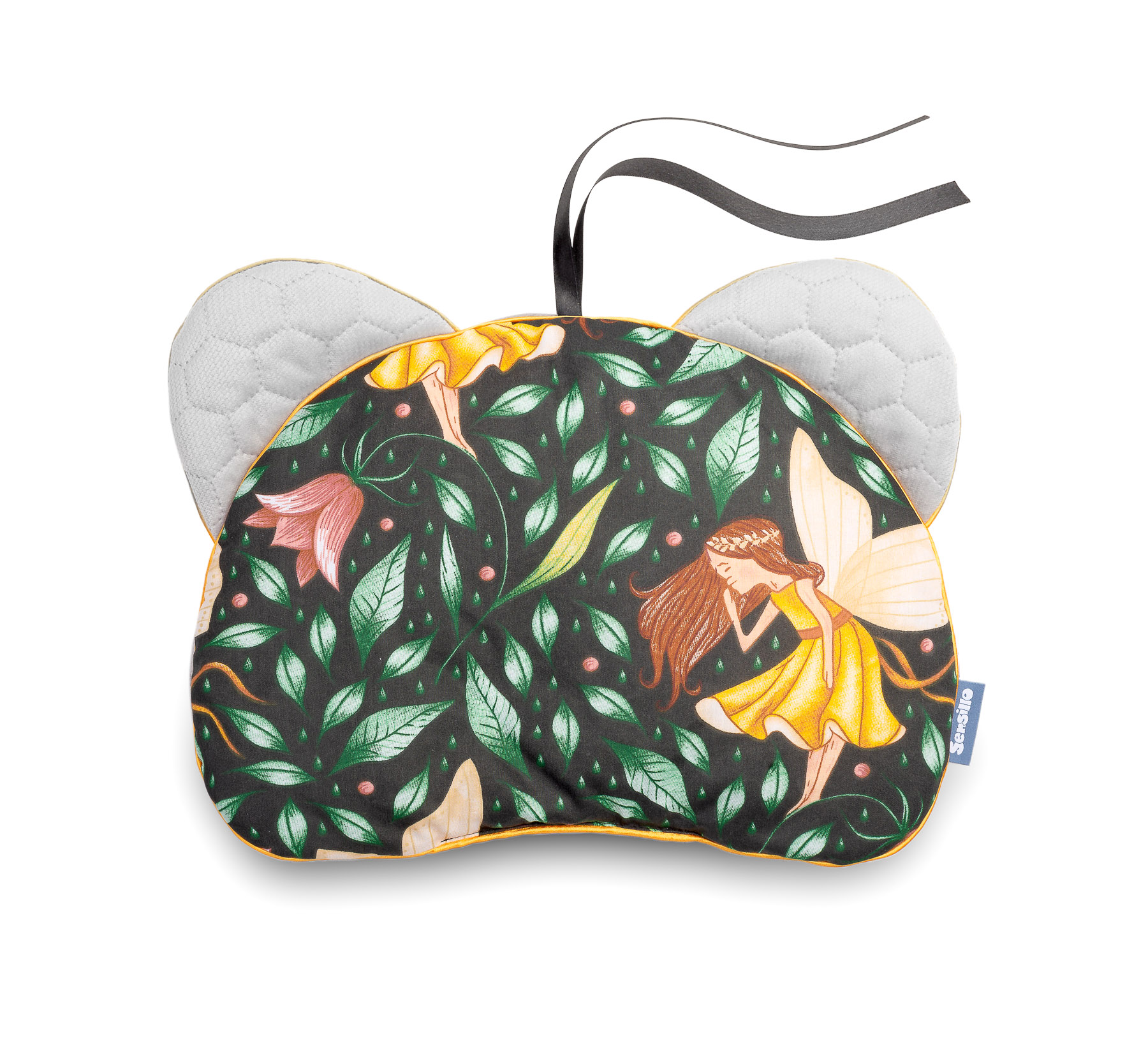 Pushchair pillow Bear – Velvet/green fairies