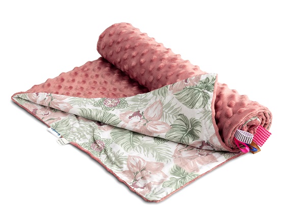 Light Minky Blanket – retro pink palms