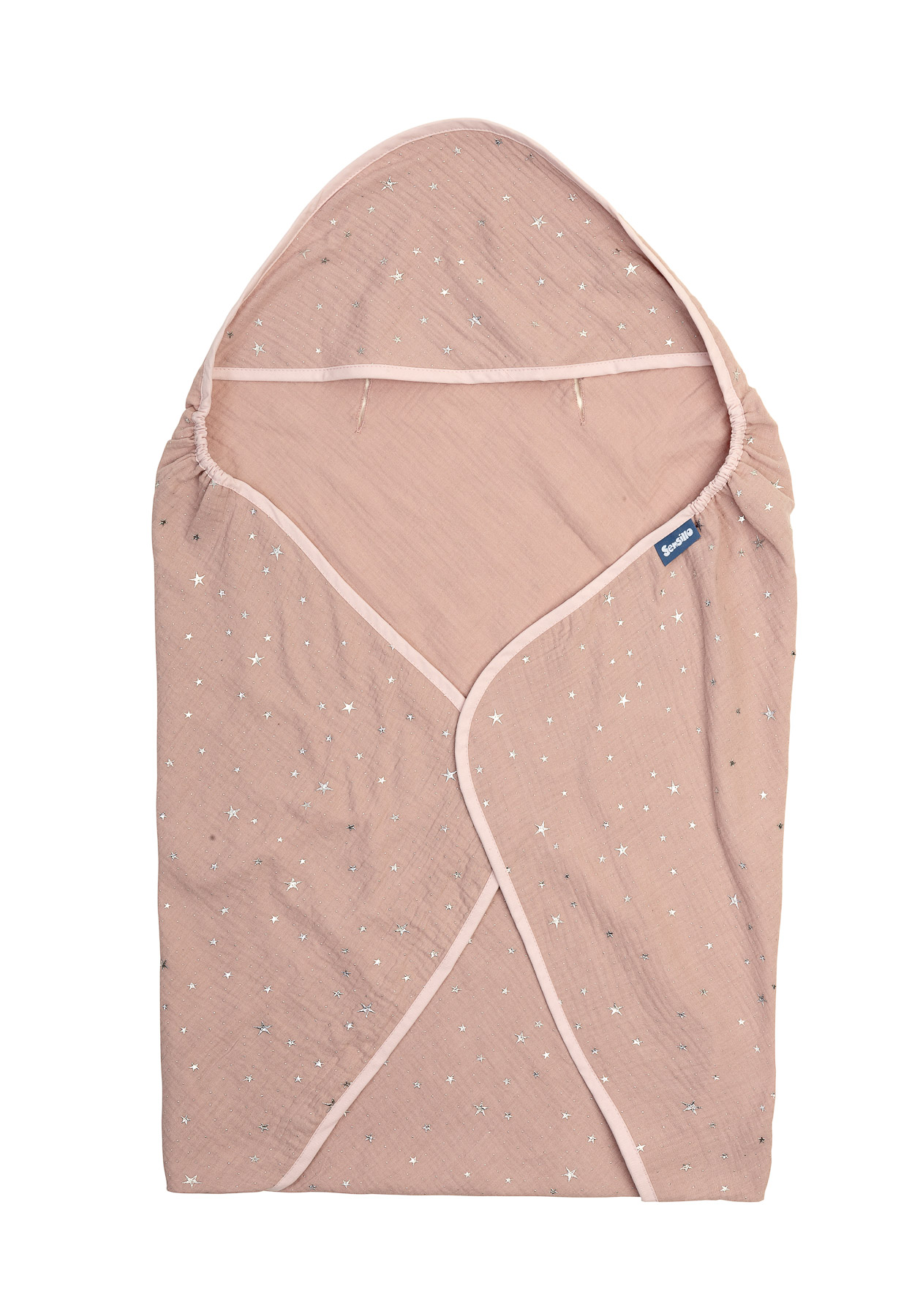 Child seat muslin swaddle blanket for summer – dirty pink stars