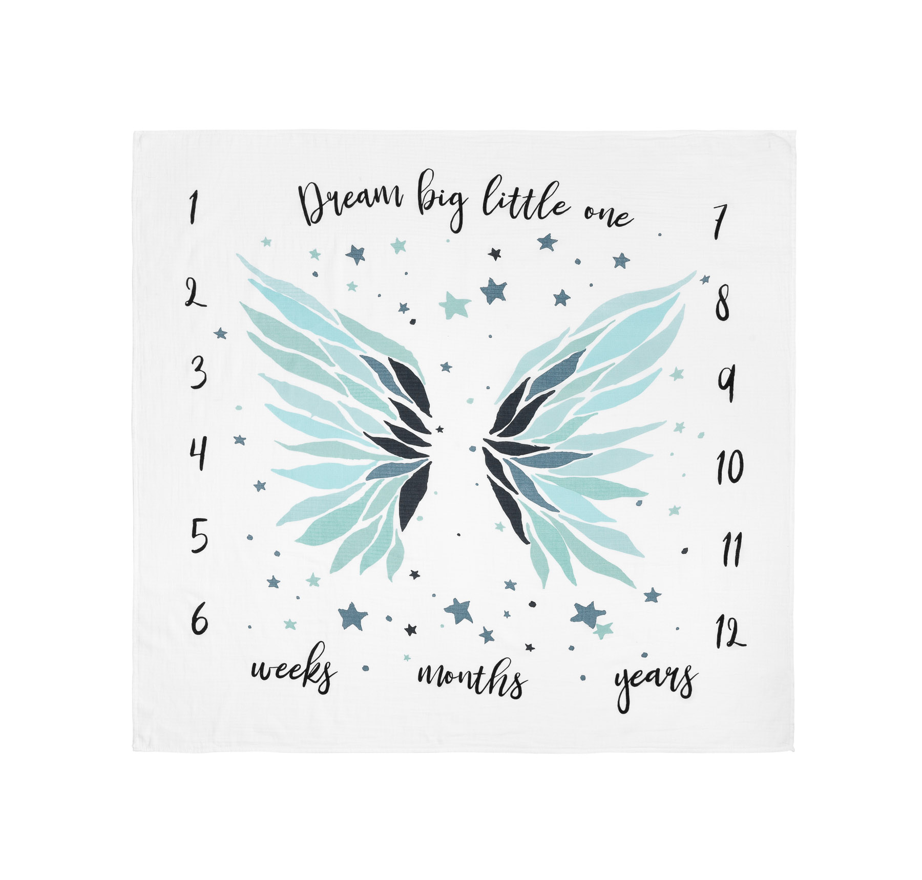 Muslin mat for photos – Wings blue