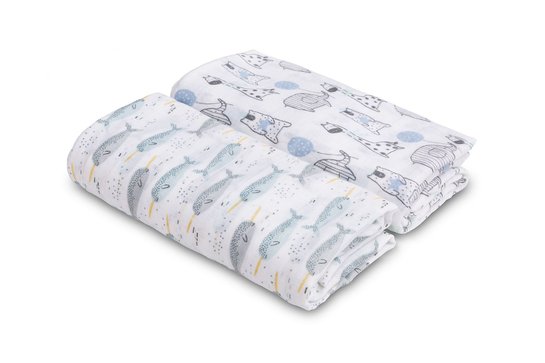 Bamboo diapers 2-pack – elephants +ocean blue