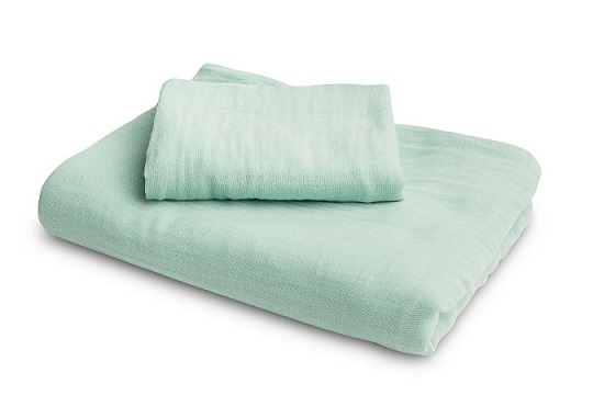 2-pieces 100×135 cm muslin – mint