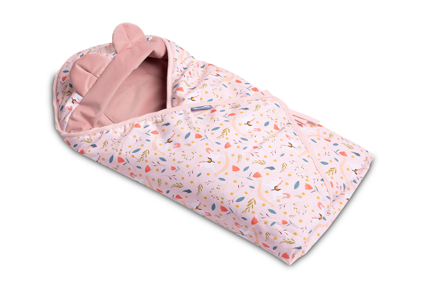 Velvet carry-cot swaddle blanket – Pink Rocking Horse