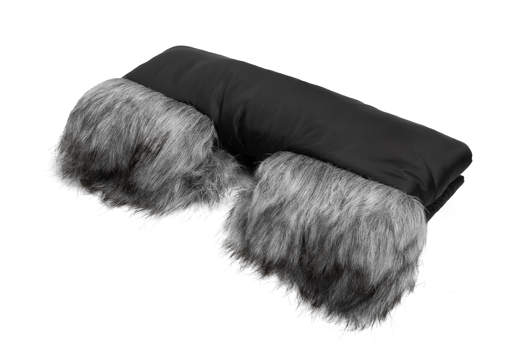 Muff with faux fur BLACK