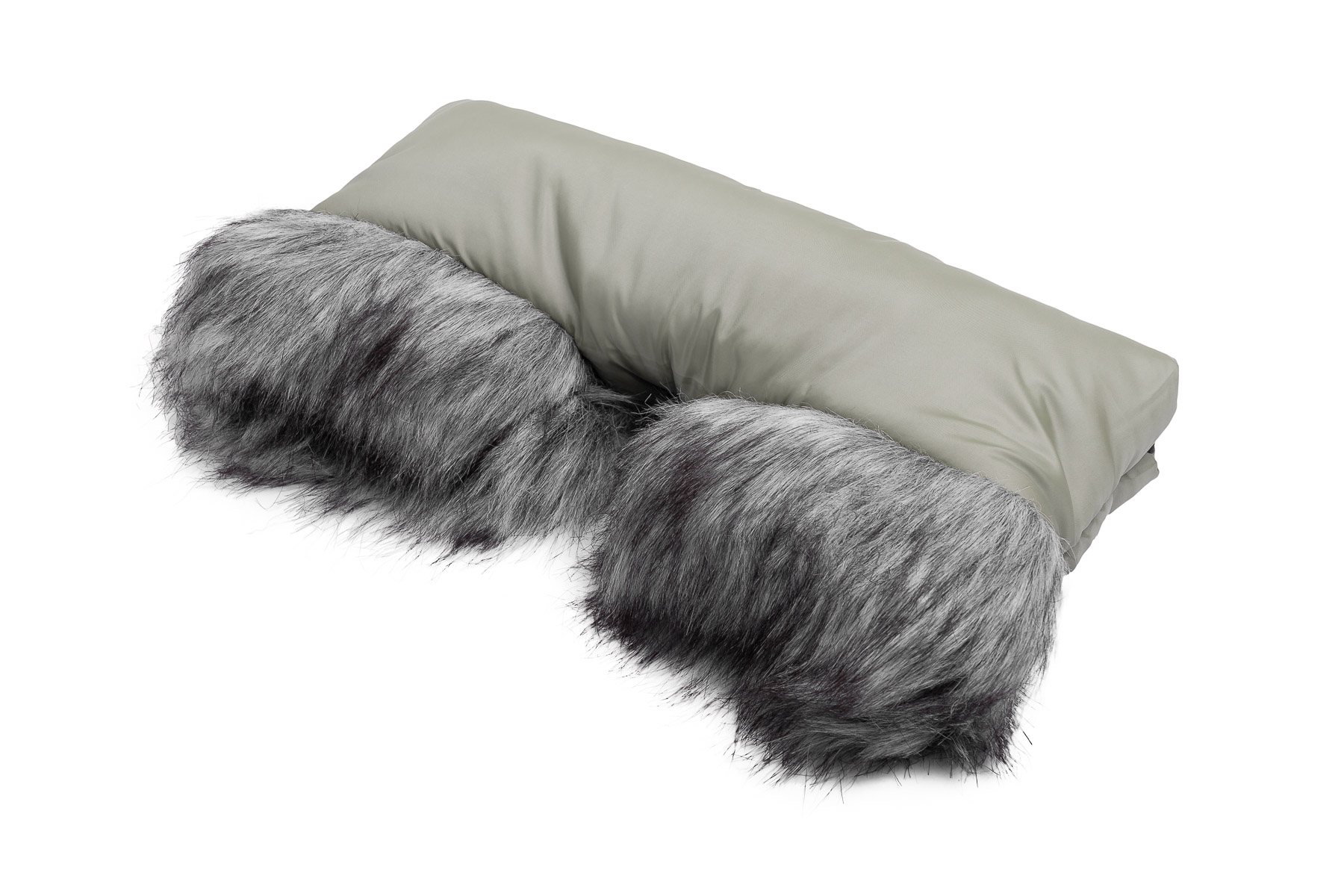 Muff with faux fur GREY