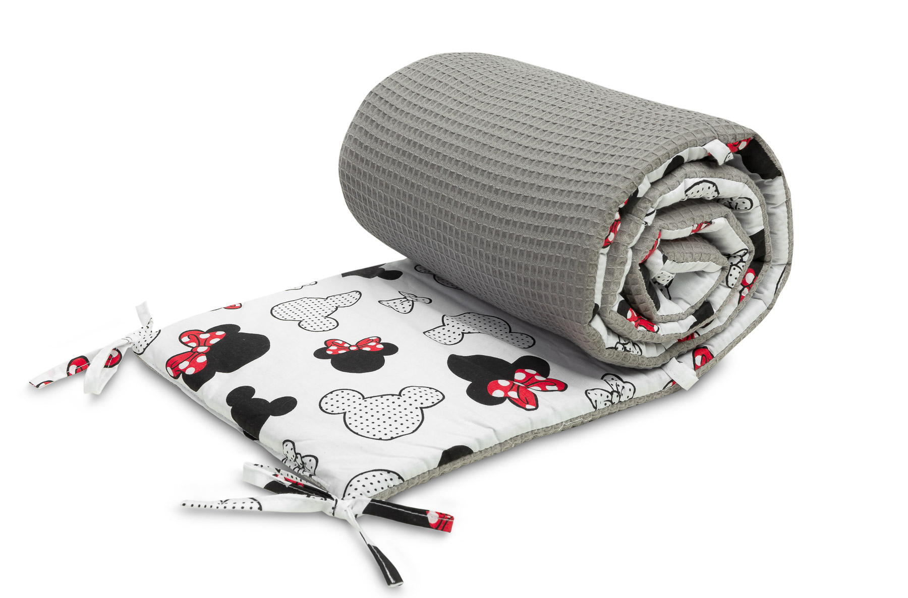 Crib bumper Waffle – Mice Gray