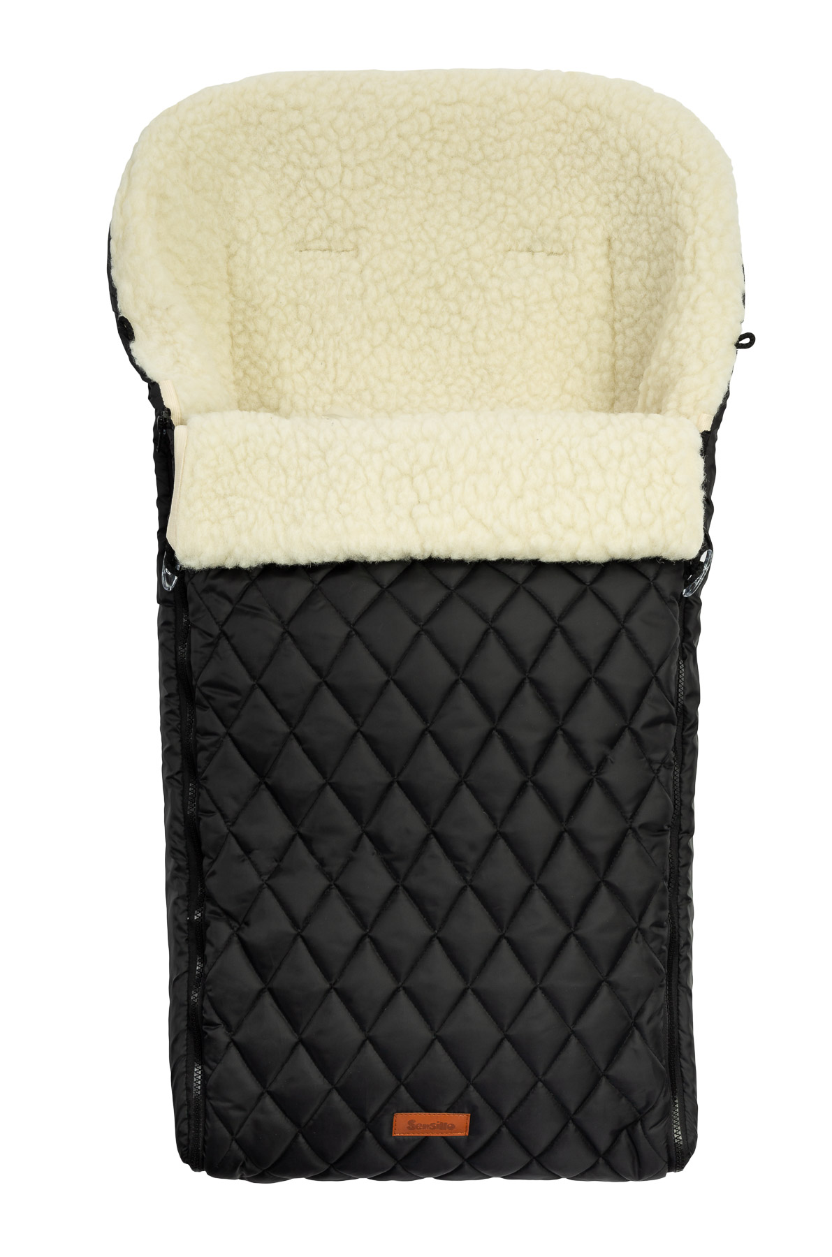 Quilted wool romper bag – Black