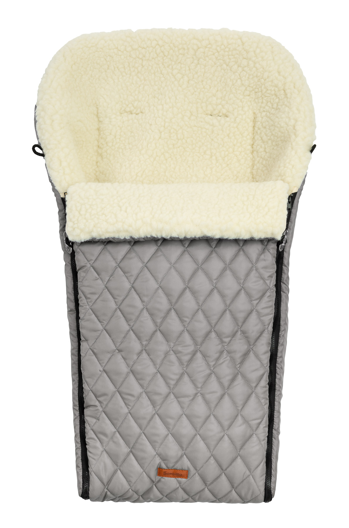 Quilted wool romper bag – Grey