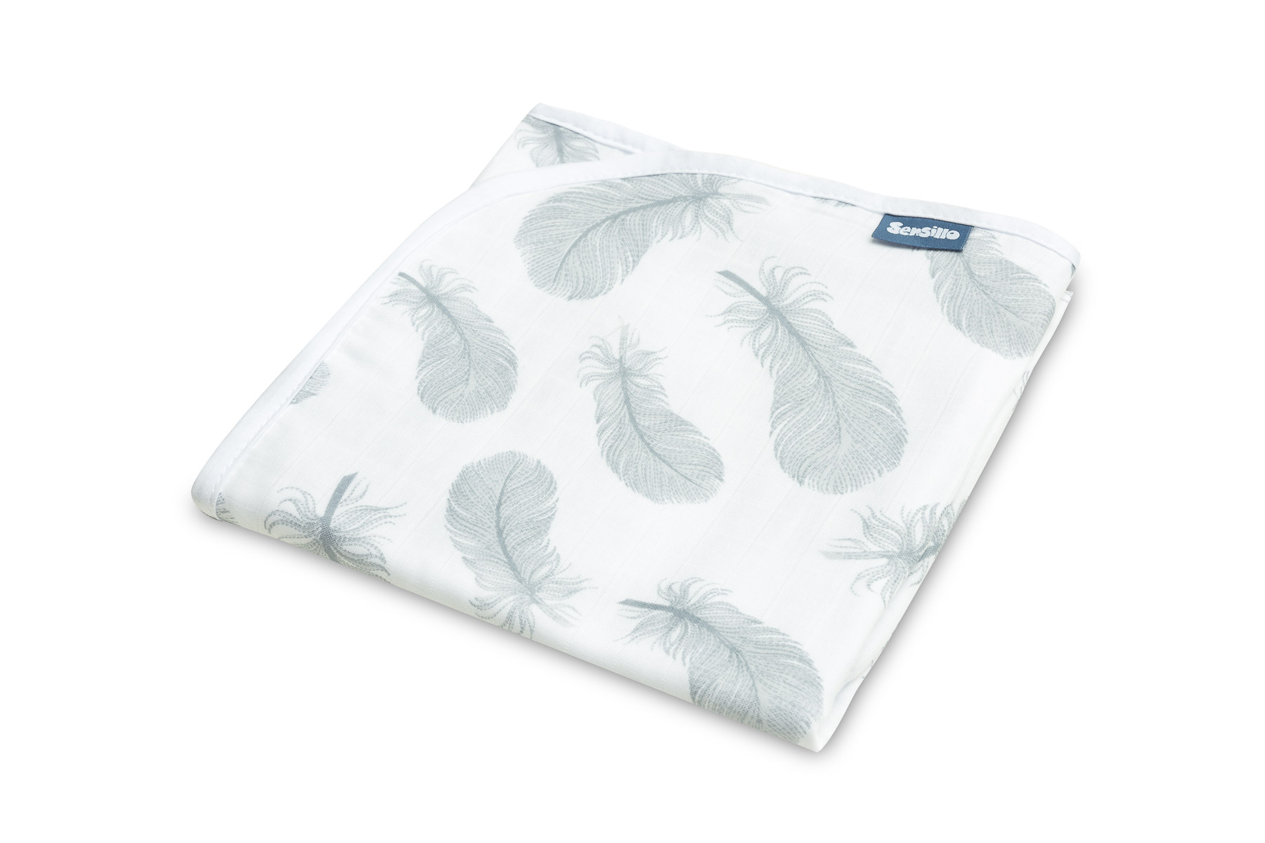 Muslin Blanket – FEATHERS/WHITE 80x100cm