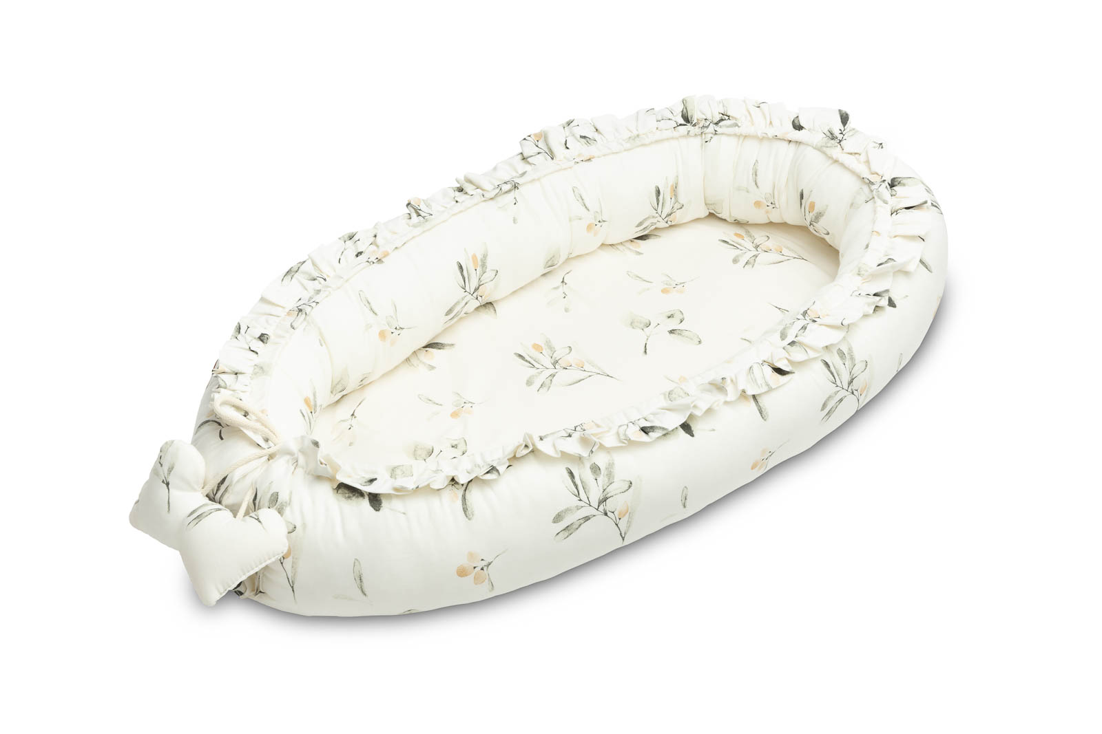 Velvet Baby Nest/baby Cocoon – Olive Creamy