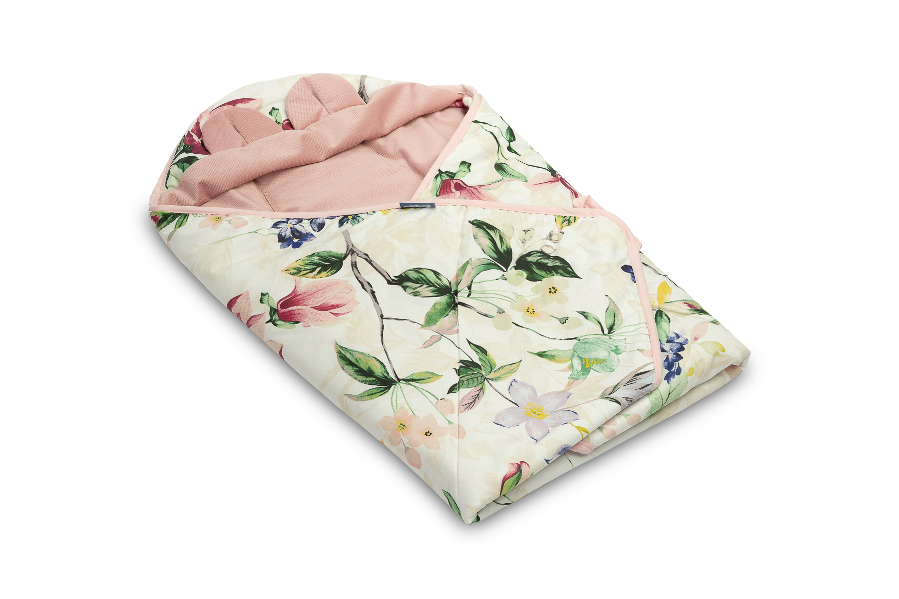 Velvet carry-cot swaddle blanket XL – Magnolia Pink