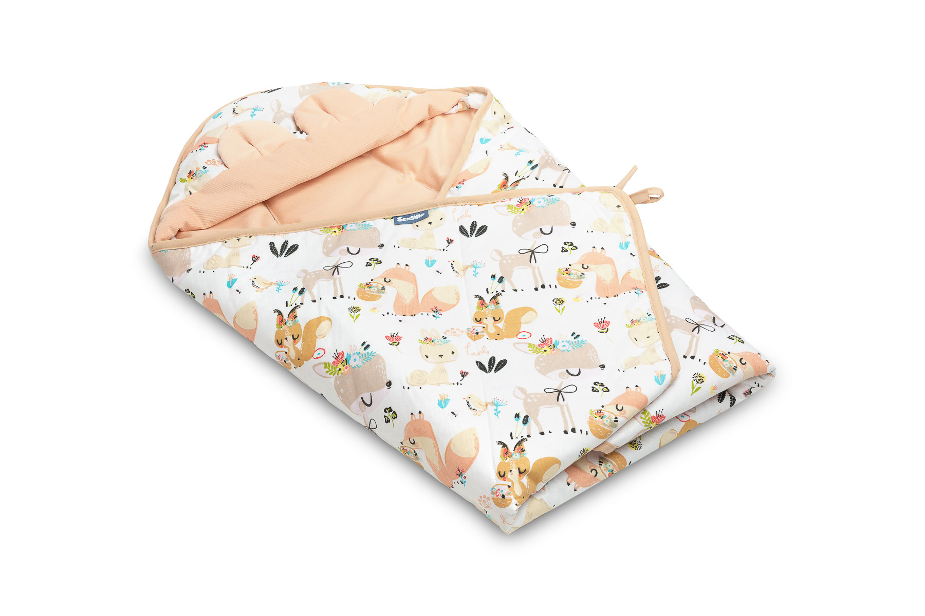 Velvet carry-cot swaddle blanket XL – Picnic Peach