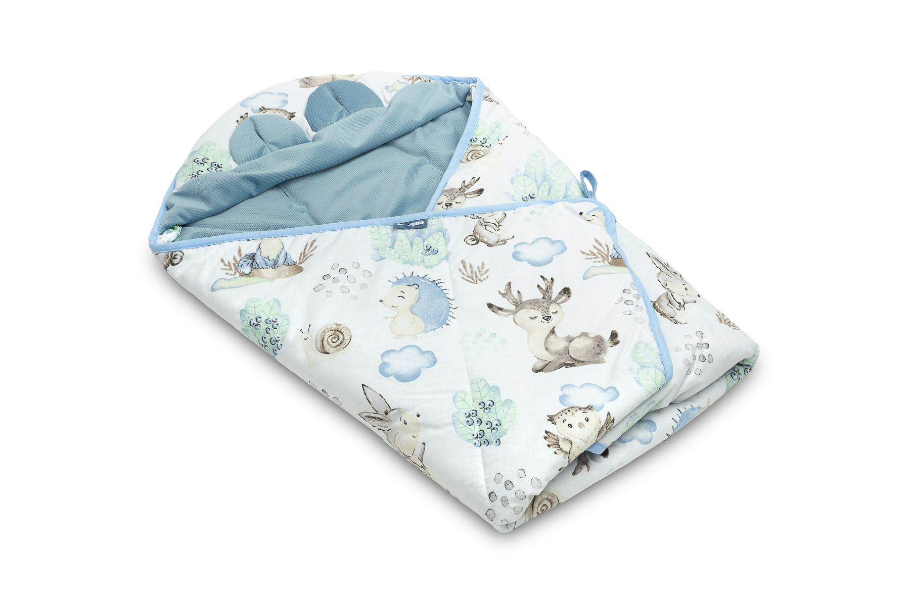 Velvet carry-cot swaddle blanket XL – Stroll Blue