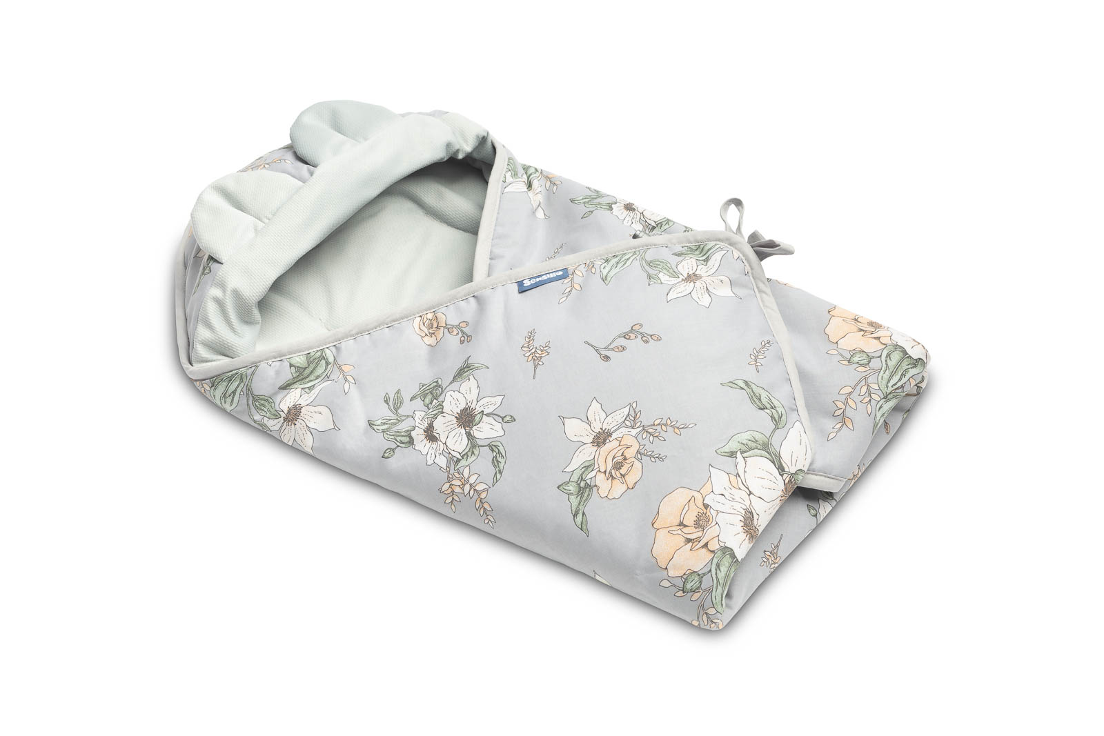Velvet carry-cot swaddle blanket – Lily Grey