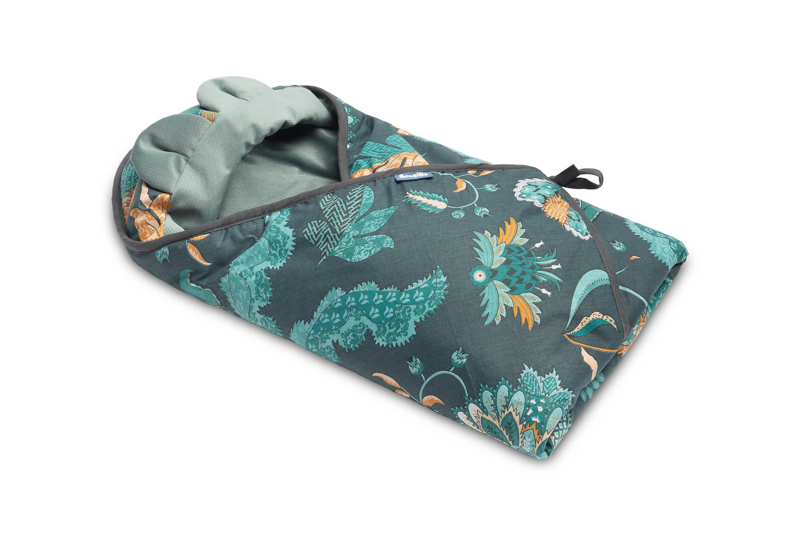 Velvet carry-cot swaddle blanket – Paradise Emerald