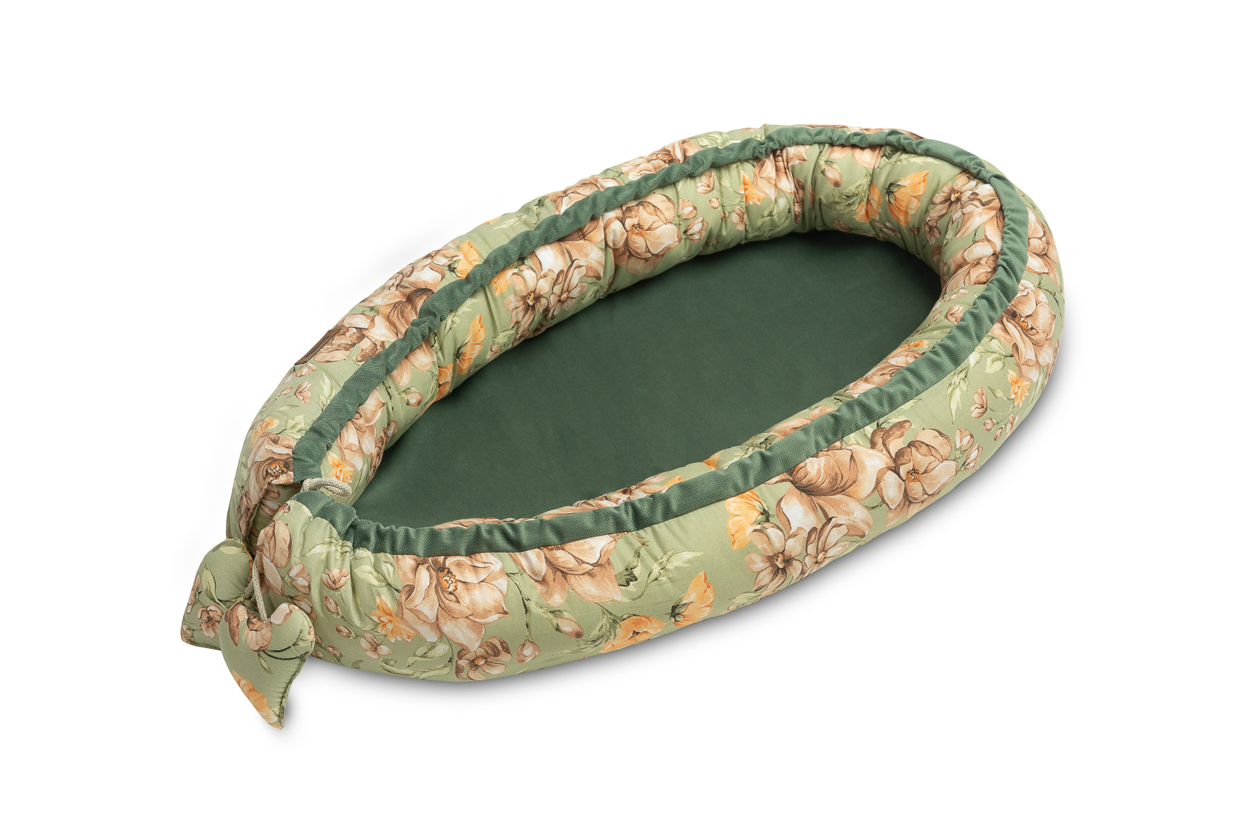 Velvet Baby Nest/baby Cocoon – Square Green