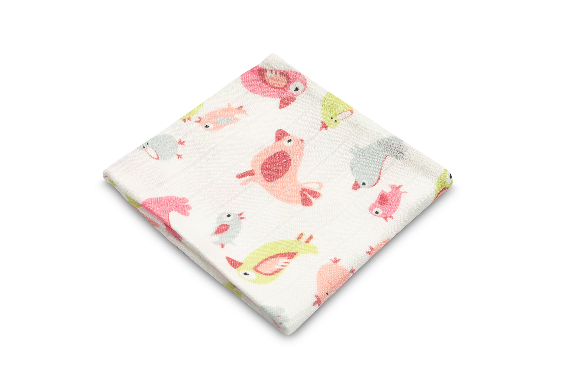 BAMBOO DIAPER PINK BIRDS 75×75