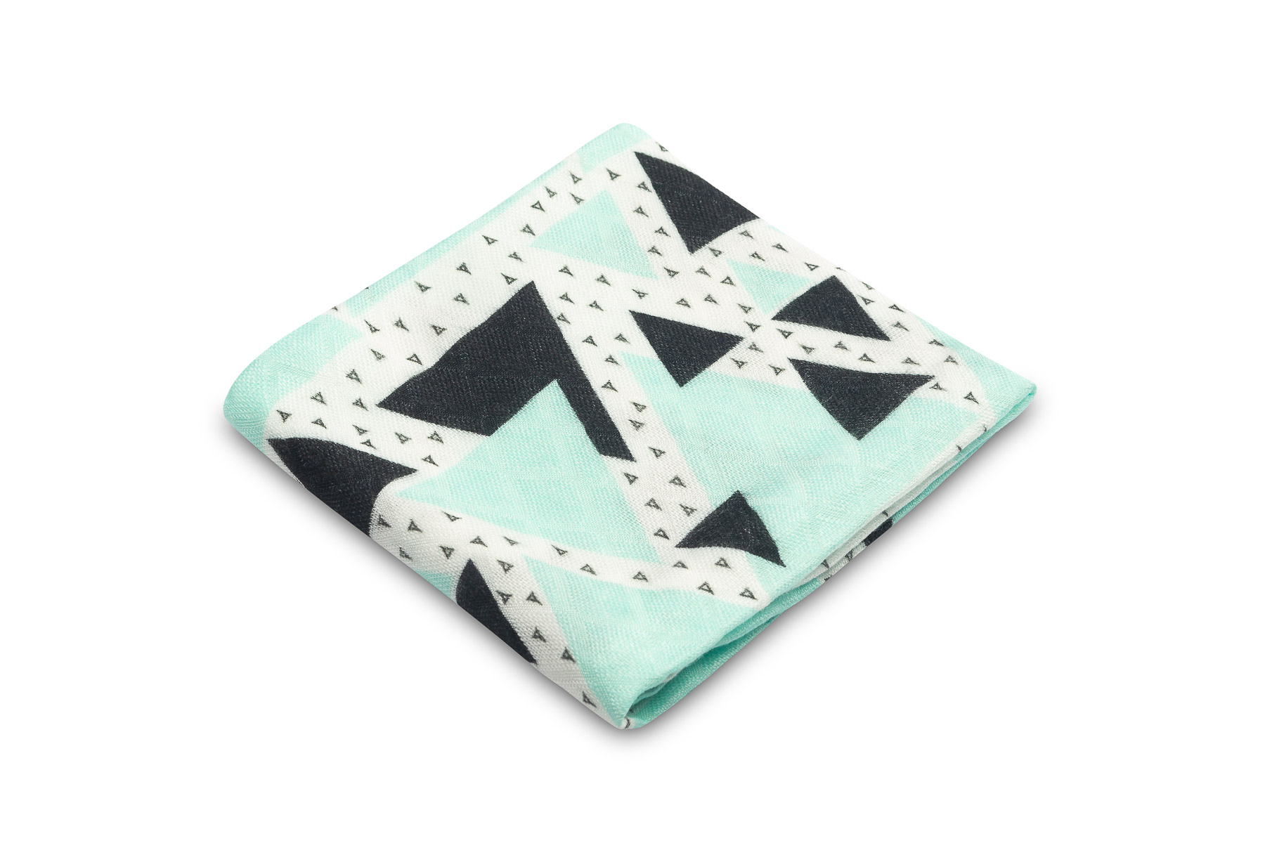 BAMBOO DIAPER GREEN TRIANGLE 75×75