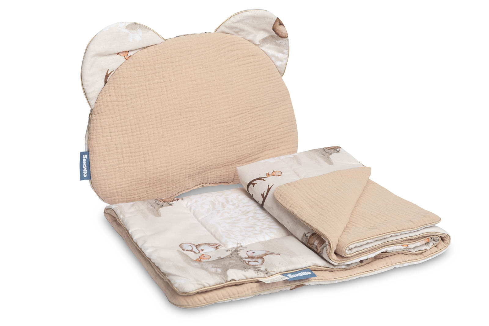 MUSLIN PUSHCHAIR SET – BROWN COPS